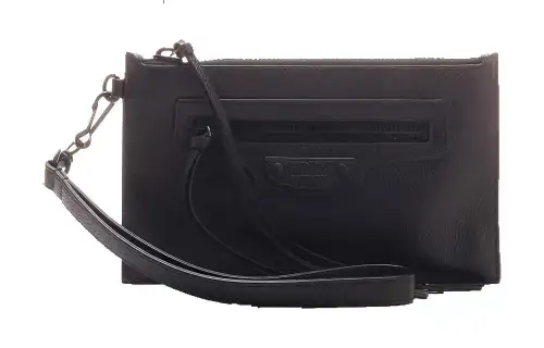 Balenciaga Neo Classic Grain Leather Clutch Handbag Women's Black