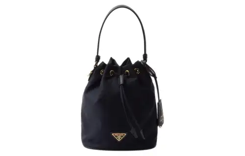 PRADA Re EditionRe Nylon Fabric With Leather Bucket Bag, Shoulder Bag, Crossbody Bag, Handbag Mini Women's Blue