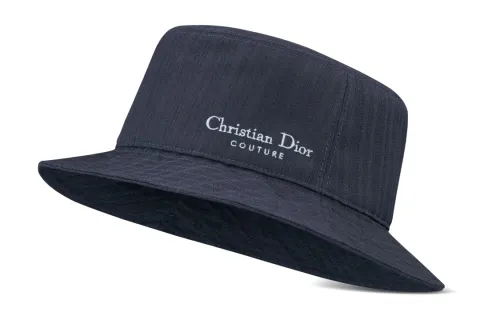 DIOR Sheep Wool Bucket Hats Men's Marine Blue