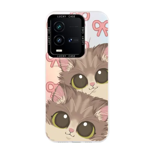 Small bone ABS+PC material Cute cat personalized creative ins bow acrylic mobile phone case suitable for vivoIQOO12/11S/10/9PRO/8/7/iqooz8/neo9/neo8/NEO7/neo6/5s trend