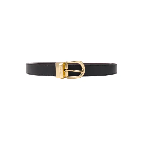 COACH Cow Leather Belts Women's Black Width 2.5cm