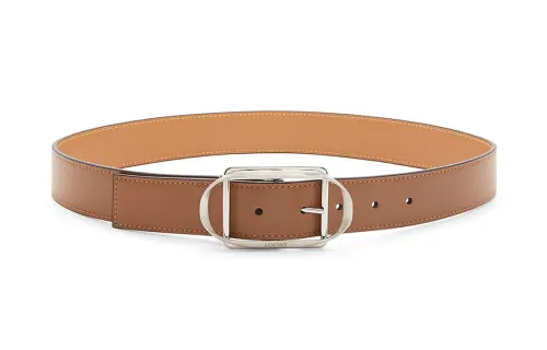 LOEWE Engraved Logo, Pin Buckle Leather Belts Women's Tan Width 3.5CM
