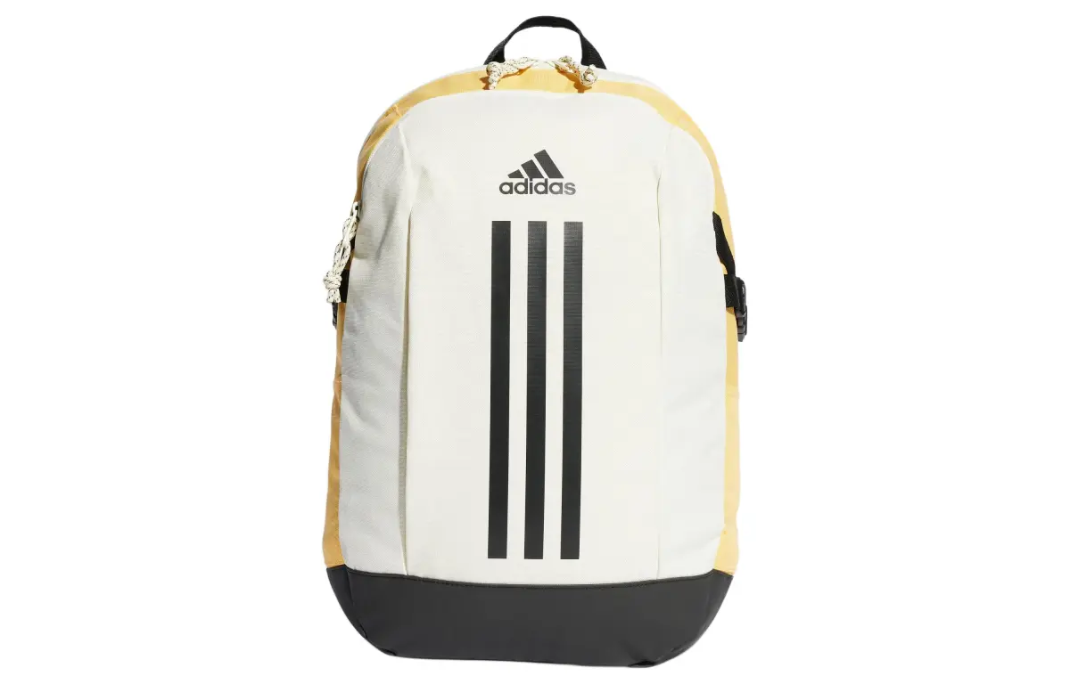 Adidas Recycled Polyester Backpack Unisex Ivory White & Light Yellow & Black