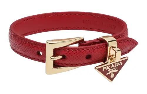 PRADA Calfskin Wristbands Women's Red