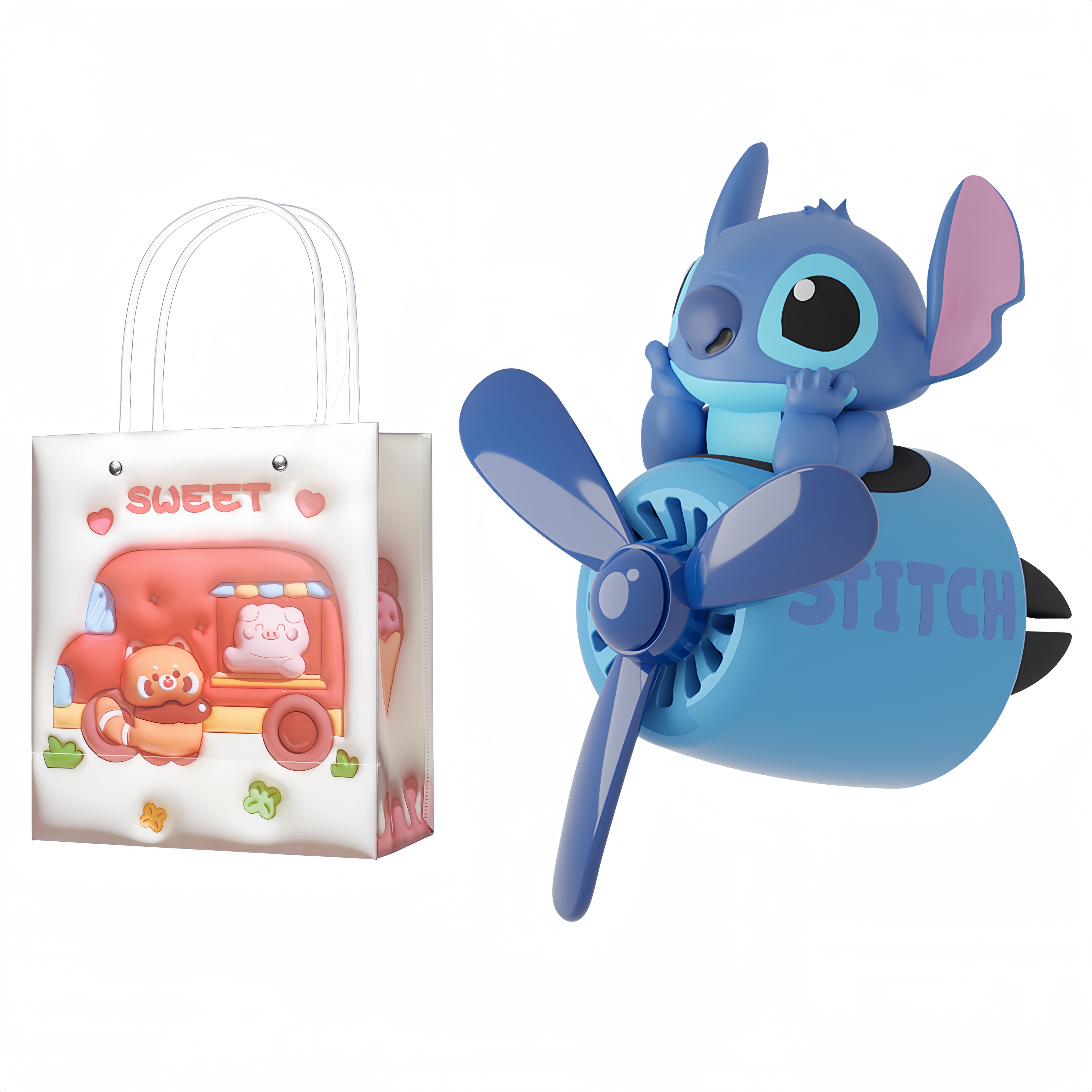 Disney Disney, rotating airplane for auto, cartoon cute aromatherapy, high quality nail decoration, pendant, fresh perfumed perfume