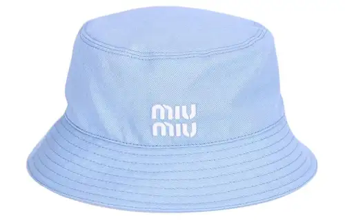 MIU MIU Cotton Bucket Hats Unisex Blue