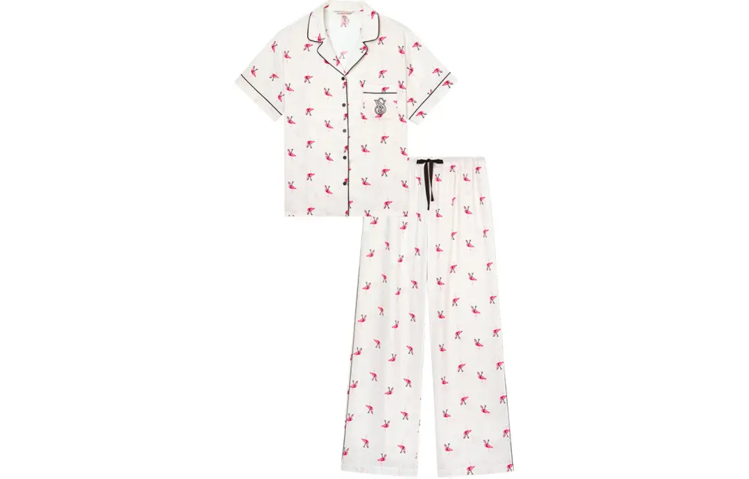 Victoria's Secret Pajama Set Women's Rose Pink Flamingo Print