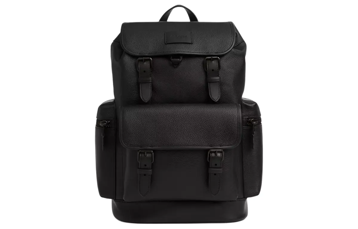 COACH Sprint Leather With Calfskin Backpack Large Men's Black
