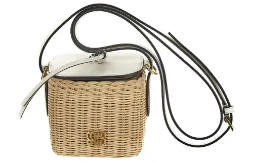 MIU MIU Wicker Baskets Bag, Crossbody Bag, Shoulder Bag Mini Women's Light Umber