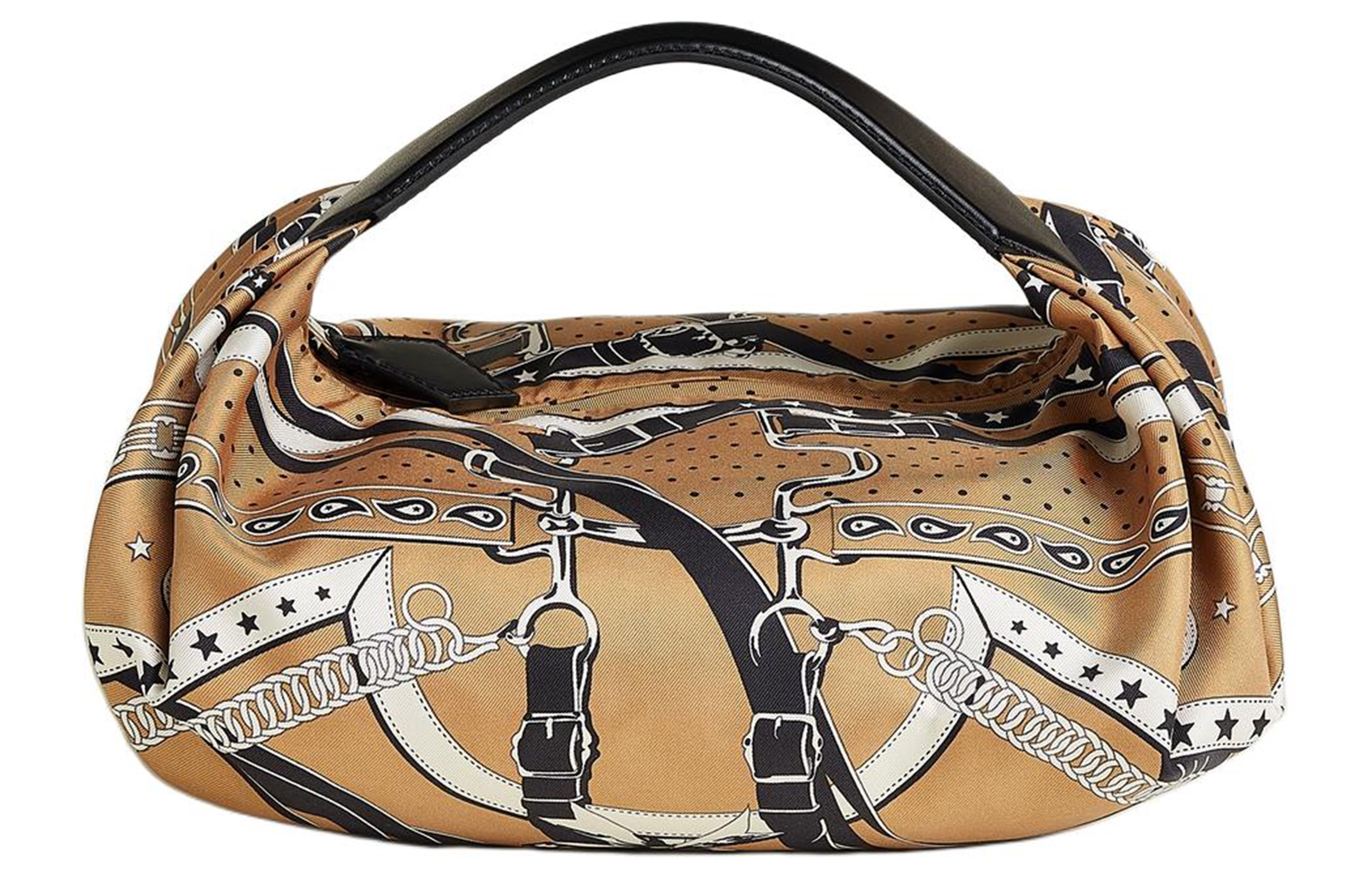 Женская сумка Hermes Balusoie (бежево-черная)