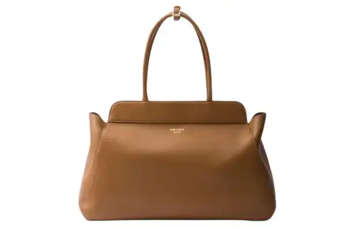 PRADA Leather Handbag Large Women's Caramel