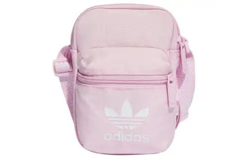 Adidas Originals Trefoil Eco friendly Polyester Fiber Flat Woven Fabric One Shoulder Handbag, Crossbody Bag Unisex Pink