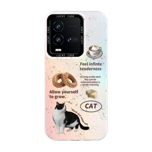 Small bone ABS+PC material Cute cat creative niche interesting coffee acrylic mobile phone case suitable for vivoiQOONeo9/12pro/11/Neo5/10/9/z8/8/Neo8/Neo7/Neo6/y53s trend