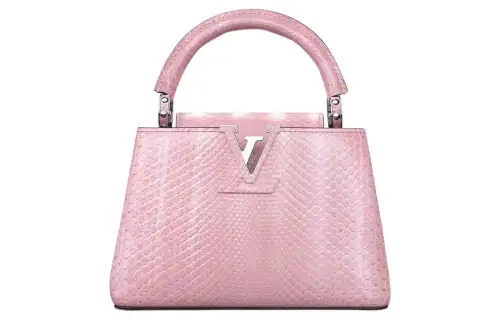 LOUIS VUITTON Capucines Lizard Skin Capson Handbag Mini Women's Pink