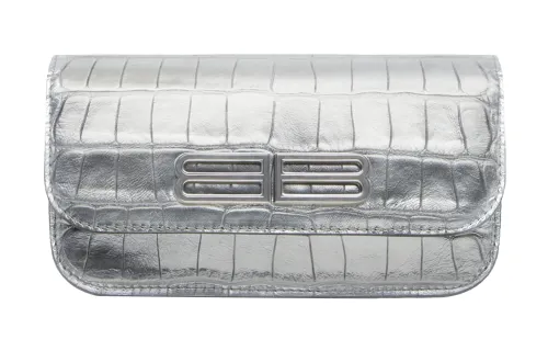 Balenciaga Gossip Cow Leather Shoulder Bag, Crossbody Bag Regular Women's Silver