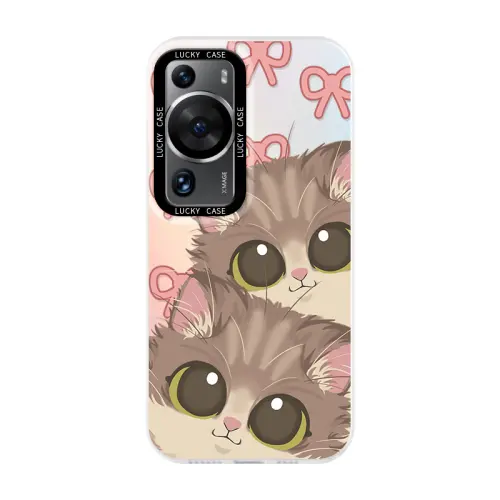 Small bone ABS+PC material, trendy brand, creative fun, cute cat, niche bow, laser acrylic mobile phone case, suitable for Huawei nova12 active version/11pro/10/9pro/8se/7/nova6/5, literary style