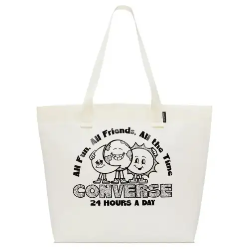 Converse Polyester Tote Bag, Shopping Bag, Shoulder Bag, Handbag Regular Unisex Ecru