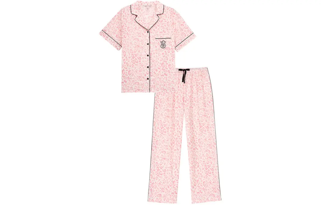 Victoria's Secret Pajama Set Women's Gift Box Set Included Pink Leopard Print
