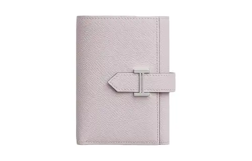 HERMES Bearn Epsom Calfskin Wallet Women's 09 Mauve Pale Dream Purple