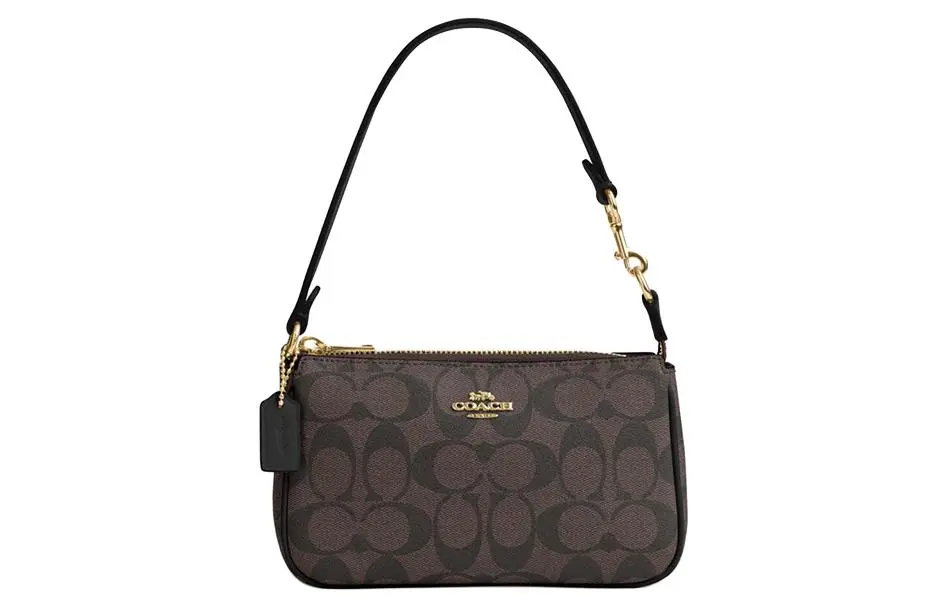 COACH Nolita PVC With Skin Shoulder Bag, Pochette, Handheld Handbag, Shoulder Bag Small Women's Brown