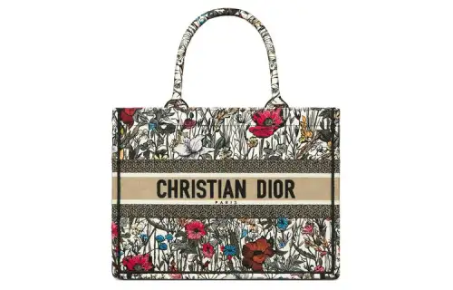 DIOR Canvas Bag, Shoulder Bag, Tote Bag, Shopping Bag, Handbag Small Women's Multicolor/Embroidery