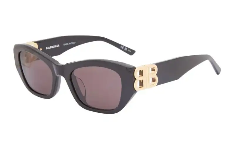 Balenciaga Acetate Irregular Shape Sunglasses Men's Black