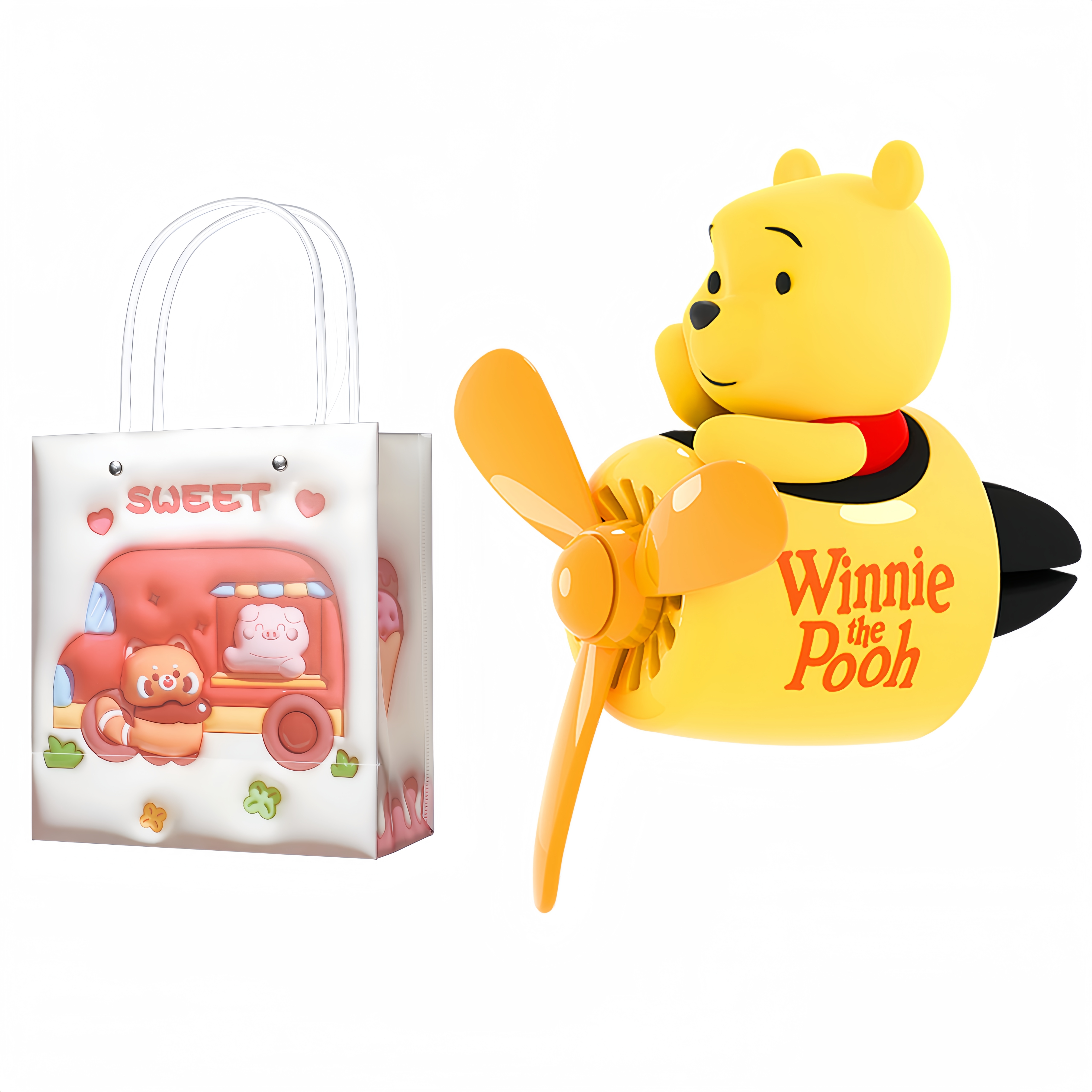 Disney Disney, rotating airplane, cartoon cute high quality aromatherapy for auto, fresh perfumed perfume, Winnie the Pooh