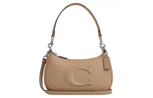 COACH Teri Cow Leather Portable Crossbody Bag, Shoulder Bag Medium Women's Taupe