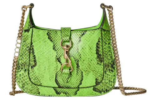 GUCCI Python Skin Crossbody Bag, Shoulder Bag Women's Electric Green