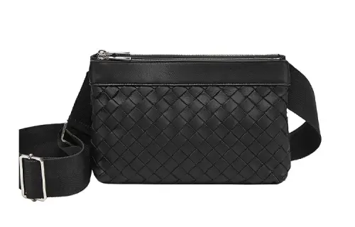 Bottega Veneta Classic Intrecciato Crossbody Black