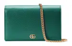 GUCCI GG Emblem Cow Leather Crossbody Bag, Shoulder Bag Mini Women's Green