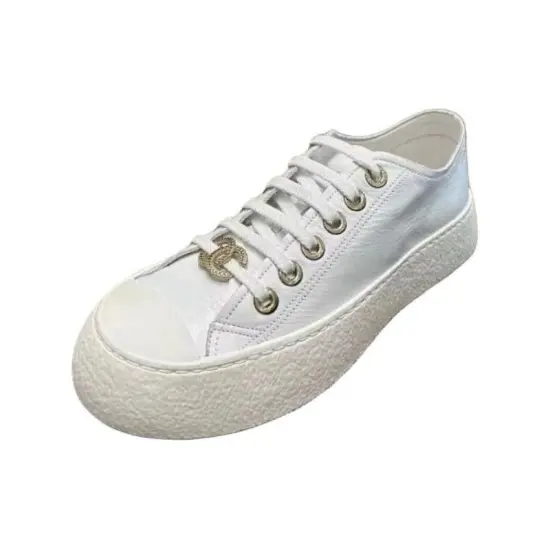 CHANEL 24S Low-Top Skateboard Shoes Women's White