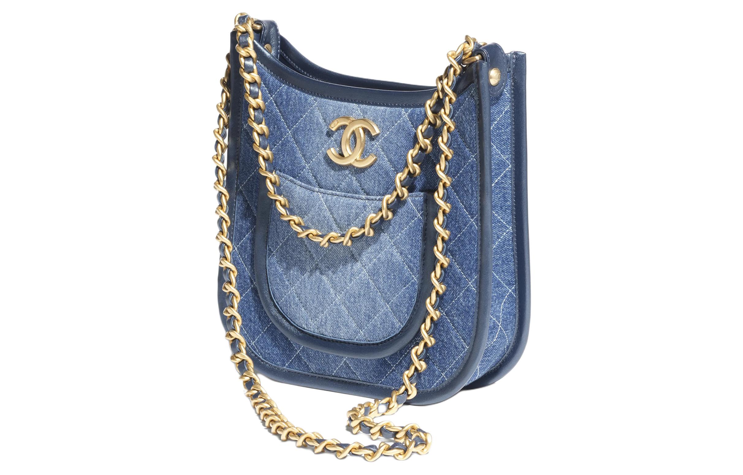 Женская сумка Chanel Denim Bag (синяя) — фото 2