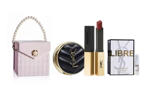 YSL, makeup primer, set, bar, soft heel, lipstick, perfume, foundation, sample