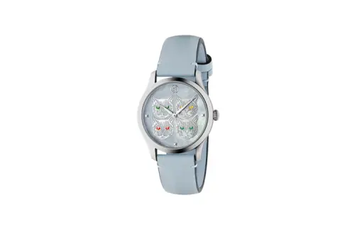 GUCCI G Wrist Watches Quartz Movement Genuine Leather Strap 38mm Blue Dial Unisex ['50', 149262]m Waterproof