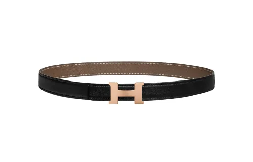 HERMES Mini Constance Calfskin Leather Belts Women's Width 2.4cm