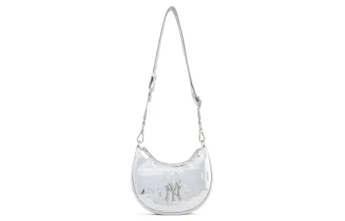 MLB New York Yankees Artificial Leather Shoulder Bag Handbag Shoulder Bag Student Backpack Women's Silver