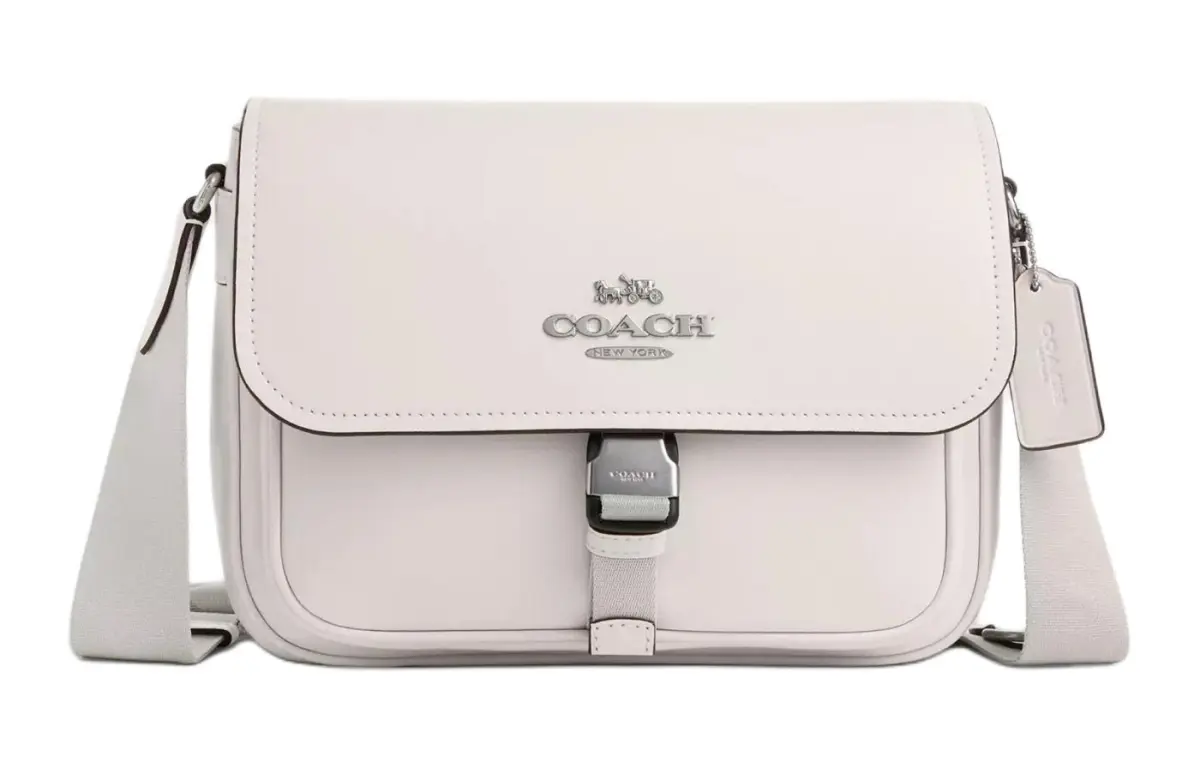 COACH PACE Cow Leather Crossbody Bags Medium Women's Silver & Chalk