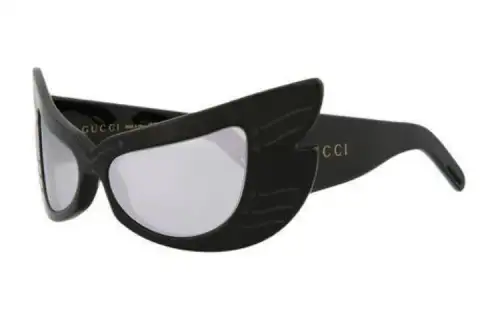 GUCCI Irregular Shape Sunglasses Unisex Black