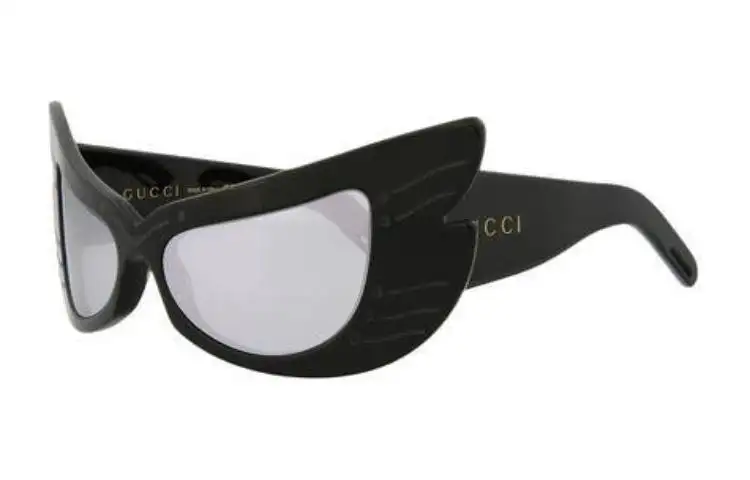 GUCCI Irregular Shape Sunglasses Unisex Black