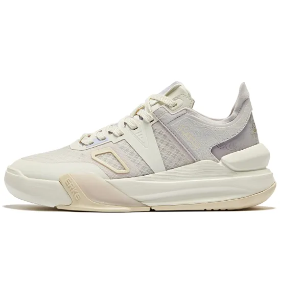 Erke Skateboard Shoes Women's Low-Top Microcrystal White Morning Mist Purple