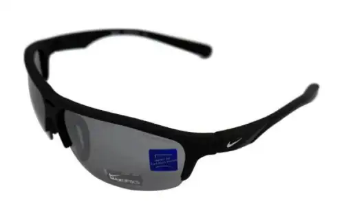 Nike Plastic Rubber Rectangular Sunglasses Men's Black