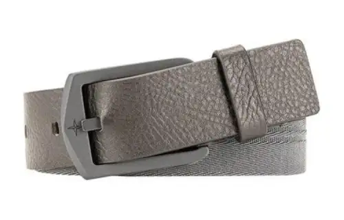 STONE ISLAND Logo Design Pin Buckle Leather Belts Unisex Gray