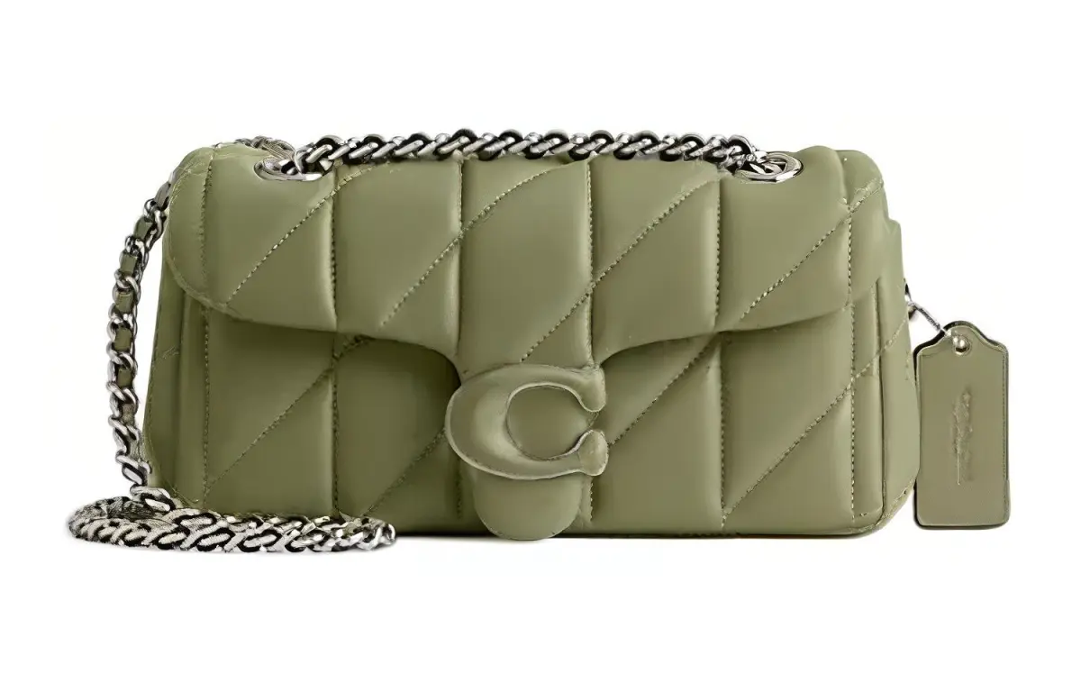 COACH Tabby Tanning Leather God Of Wine Bag, Handbag, Shoulder Bag Small Women's Moss Green