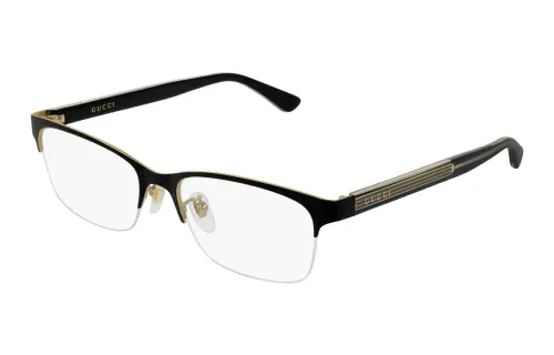 GUCCI Web Oval Eyeglass Frames Men's Black