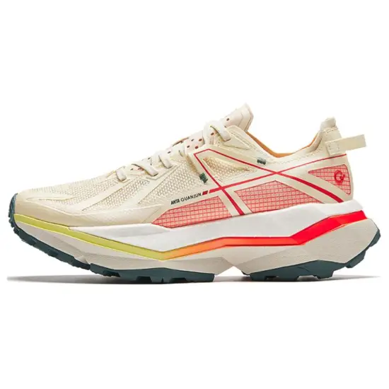ANTA Champion All-Weather Series Running Shoes Women's Low-Top Light Beige White Yellow