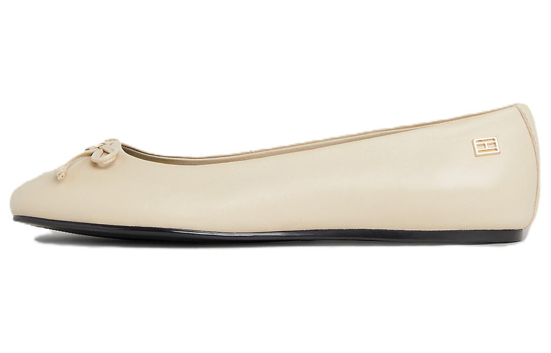 Tommy Hilfiger Кожа удобная и универсальная для отдыха туфли женский белый цвет земли