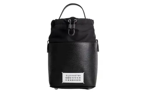 Maison Margiela 5AC Cow Leather Bucket Bag Shoulder Bag, Handbag Women's Black