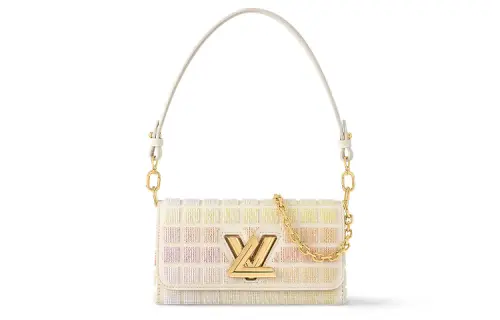 LOUIS VUITTON Twist Leather Handbag, Shoulder Bag, Crossbody Bag Women's White & Multicolor
