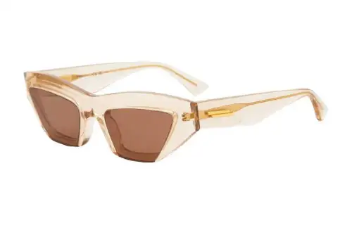 Bottega Veneta Irregular Shape Sunglasses Women's Gold